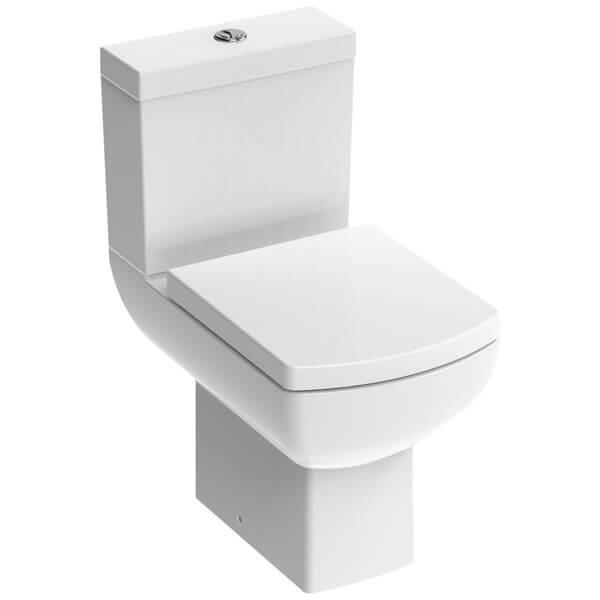 Saneux I-Line-II Gloss White Close Coupled Rimless WC Pan with Cistern - 365 x 610mm