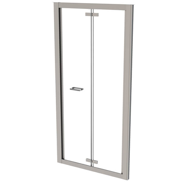 Roman Haven-8 Clear Glass Folding Shower Door - Hinged Mechanism - Reversible