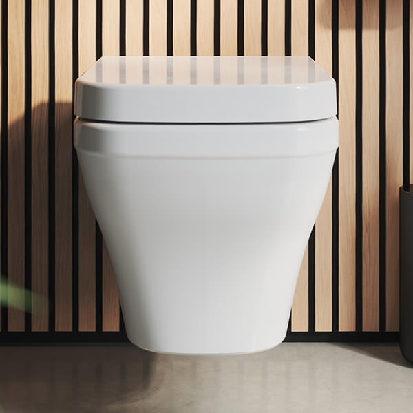Additional image of Saneux Indigo Wall Hung Gloss White Rimless WC Pan - 355 x 530mm