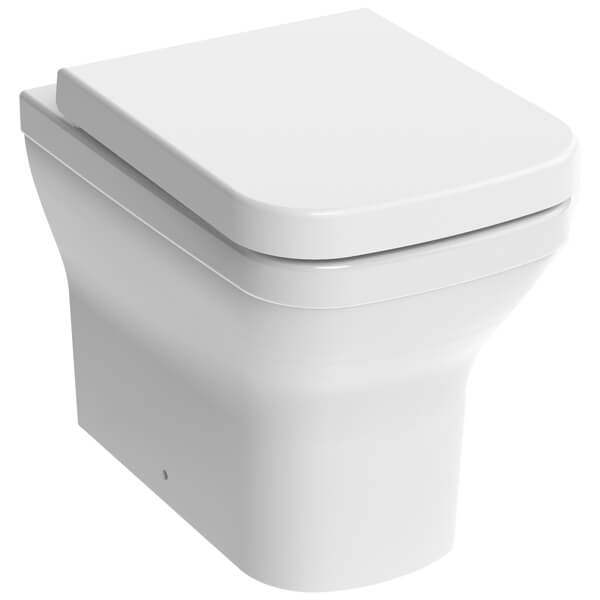 Saneux Indigo Gloss White Floorstanding Back To Wall Rimless WC Pan - 358 x 526mm