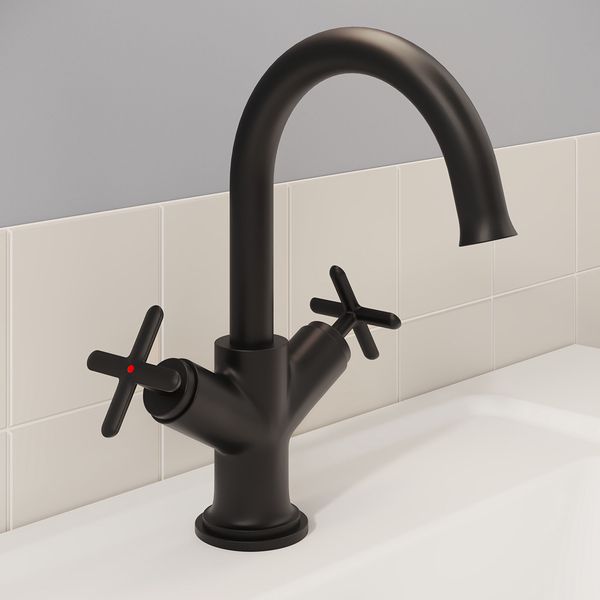 Alternate image of VitrA Origin Classic Basin Mixer Tap with Curved Spout - Deck Mounted