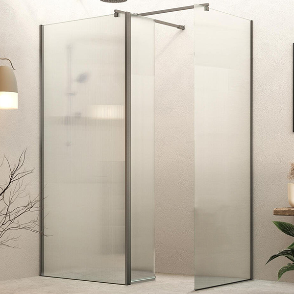 Alternate image of Roman Haven Select Wetroom Shower Screen - Fluted Glass - Reversible
