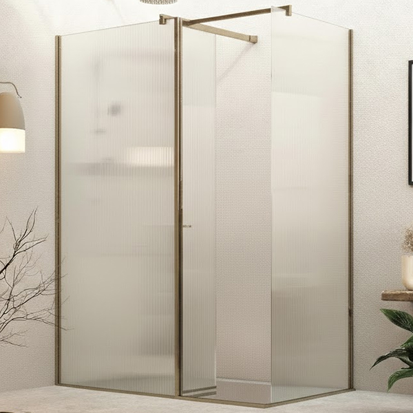 Alternate image of Roman Haven Select Wetroom Shower Screen - Fluted Glass - Reversible