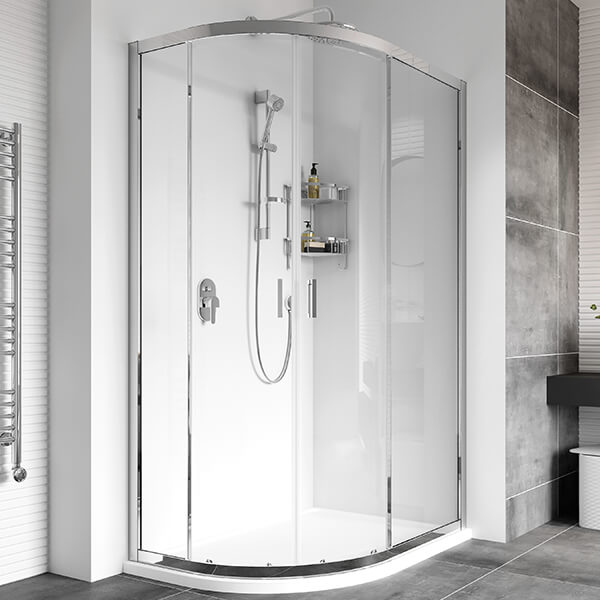 Additional image of Roman Haven8 Sliding Offset Quadrant Shower Enclosure - 2 Door - Clear Glass