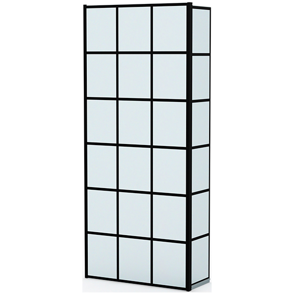 Roman Haven Select Black Grid Wetroom Shower Screen - Reversible