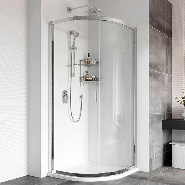 Additional image of Roman Haven8 Sliding Quadrant Shower Enclosure - 1 Door - Clear Glass - 900 x 900mm