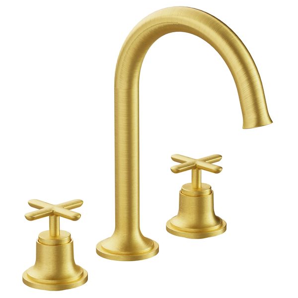 Additional image of VitrA Origin Classic 3 Hole Basin Mixer Tap - Deck Mounted - Crosshead Handles