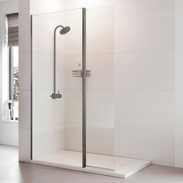 Alternate image of Roman Haven Select Frameless Walk In Wetroom Shower Screen - 10mm Clear Glass - Reversible