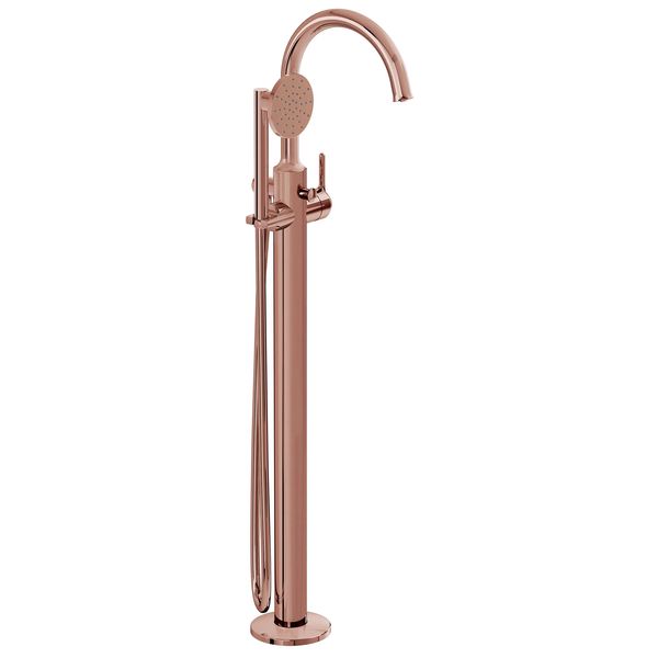 Additional image of VitrA Origin Classic Floorstanding  Bath Shower Mixer Tap with Curved Spout - Side Stick Handle