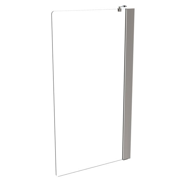 Roman Haven-8 Chrome Fixed Straight Bath Screen with Brace Bar - 800 x 1467mm