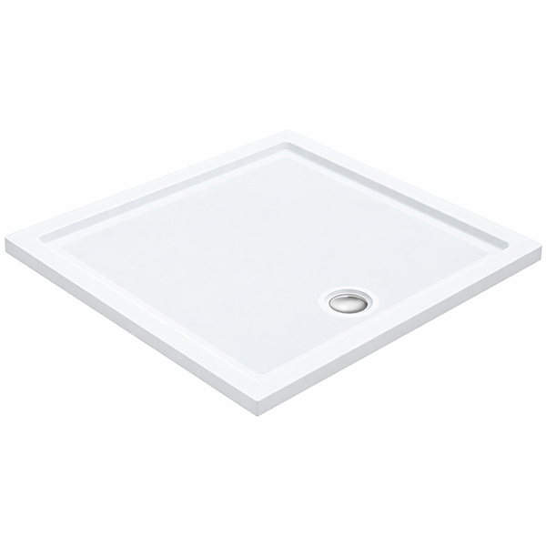 Roman White Anti-Slip Square Shower Tray with Waste - 40mm High