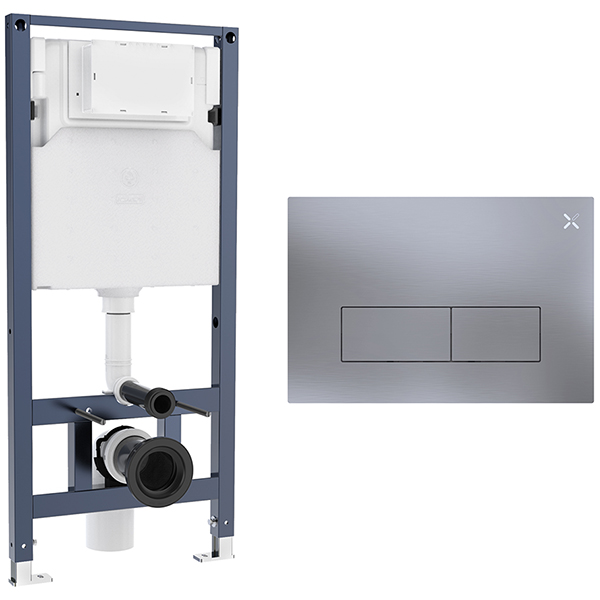 Alternate image of Crosswater MPRO WC Frame with Dual Flush Concealed Cistern and Flush Plate - 450 x 980mm