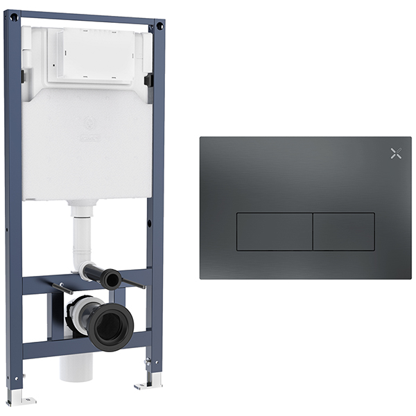 Alternate image of Crosswater MPRO WC Frame with Dual Flush Concealed Cistern and Flush Plate - 450 x 980mm