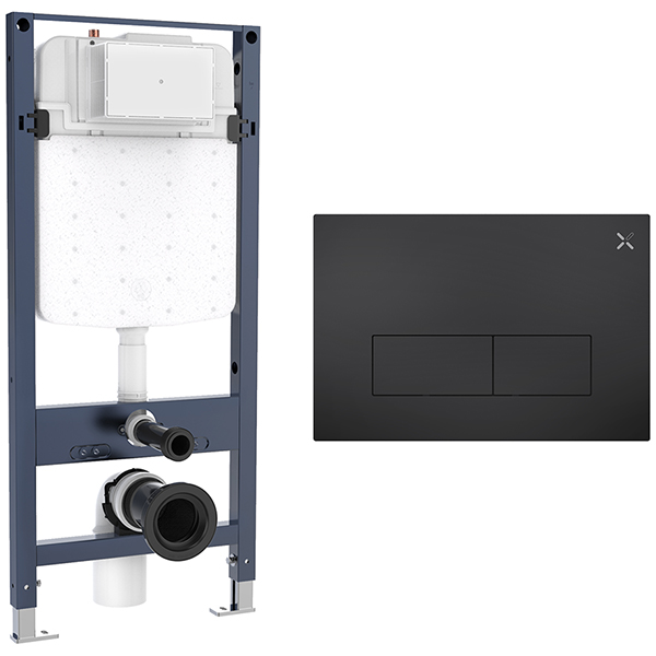 Additional image of Crosswater MPRO WC Frame with Dual Flush Concealed Cistern and Flush Plate - 450 x 820mm