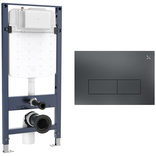 Alternate image of Crosswater MPRO WC Frame with Dual Flush Concealed Cistern and Flush Plate - 450 x 820mm
