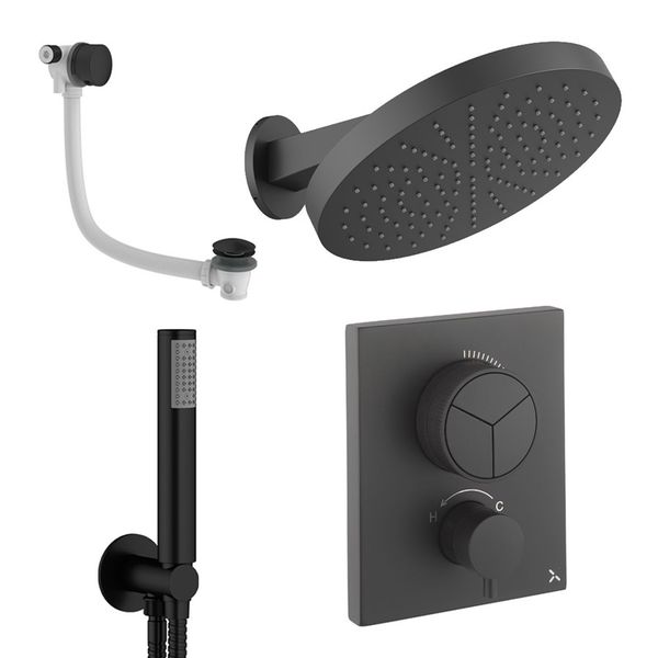 Alternate image of Crosswater MPRO Thermostatic Concealed Mixer Valve with Shower Head and Handset
