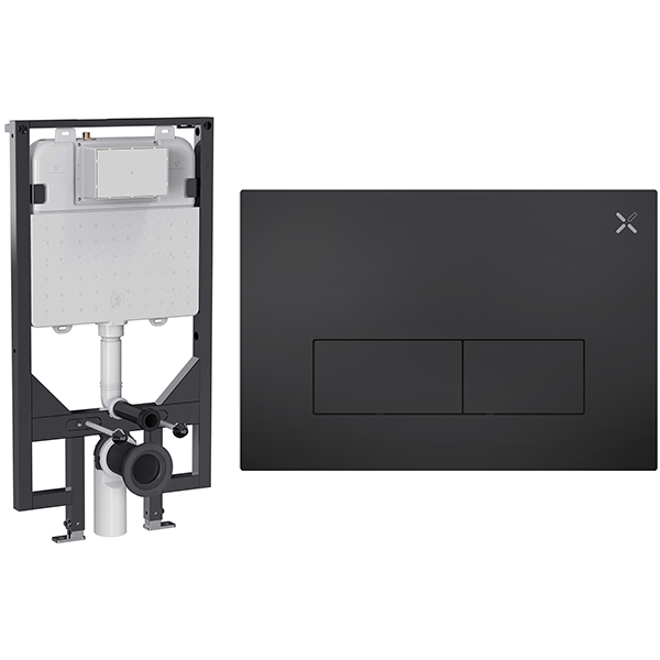 Additional image of Crosswater MPRO Slim Depth WC Frame with Dual Flush Cistern and Flush Plate - 590 x 1120mm