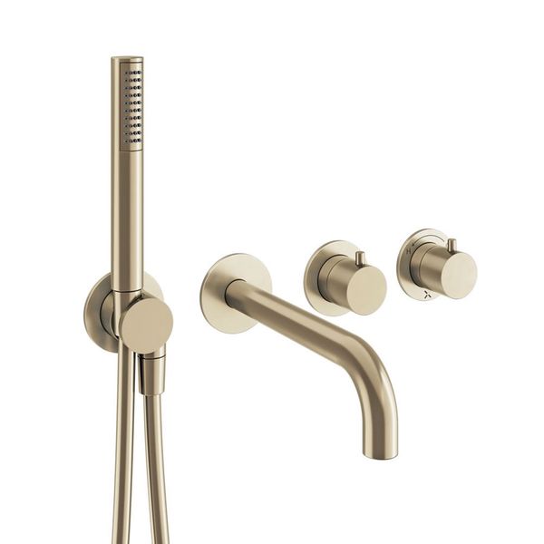 Additional image of Crosswater Module 4 Hole Thermostatic Bath Mixer Tap with Shower Handset - Sitck Handles