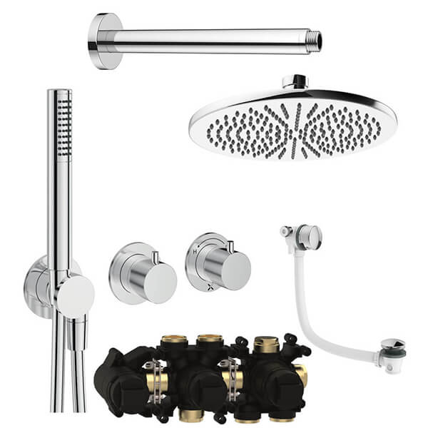 Alternate image of Crosswater Module 3 Outlet Thermostatic Shower Set with Ceiling Mounted Arm