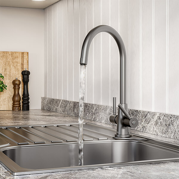 Alternate image of Bristan Monza Kitchen Sink Mixer Tap with Swivel Spout and Easyfit Base - Stick Handles