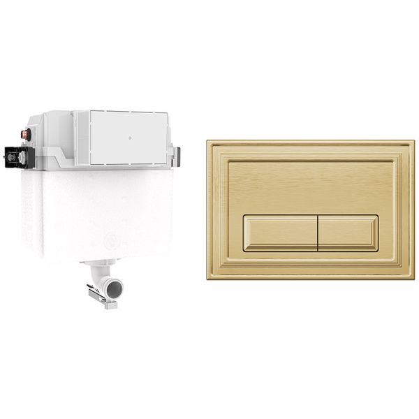 Additional image of Crosswater Belgravia Dual Flush Concealed Cistern with Flush Plate - 414 x 143 x 387mm