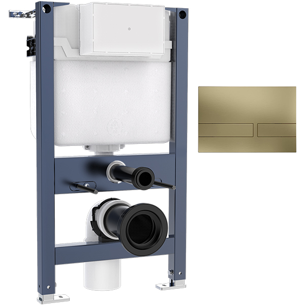 Additional image of Crosswater Venue WC Frame with Dual Flush Concealed Cistern and Flush Plate - 450 x 820mm