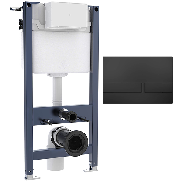 Additional image of Crosswater Venue WC Frame with Dual Flush Concealed Cistern and Flush Plate - 450 x 980mm