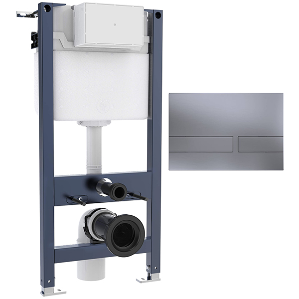 Alternate image of Crosswater Venue WC Frame with Dual Flush Concealed Cistern and Flush Plate - 450 x 980mm