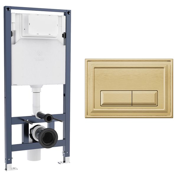 Additional image of Crosswater Belgravia Wall Hung WC Support Frame with Cistern and Flush Plate - 510 x 1120mm