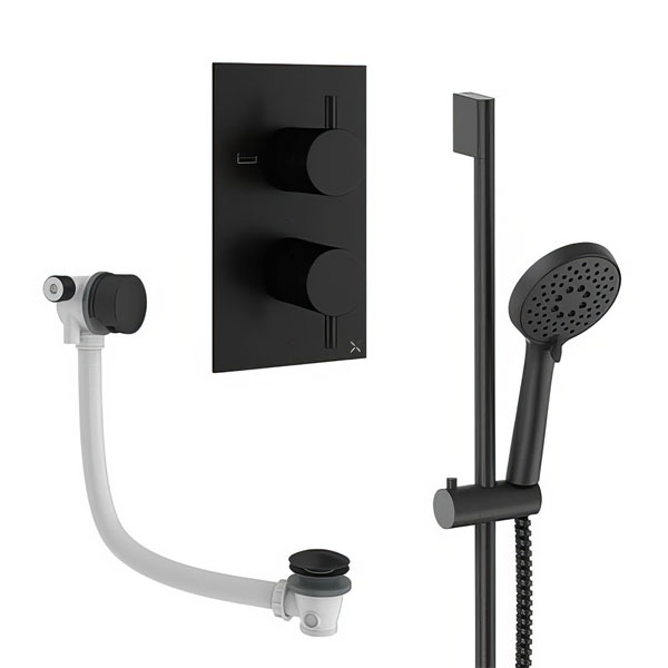 Alternate image of Crosswater MPRO Concealed Thermostatic Valve and Slide Rail Kit and Bath Filler - 1 Outlet