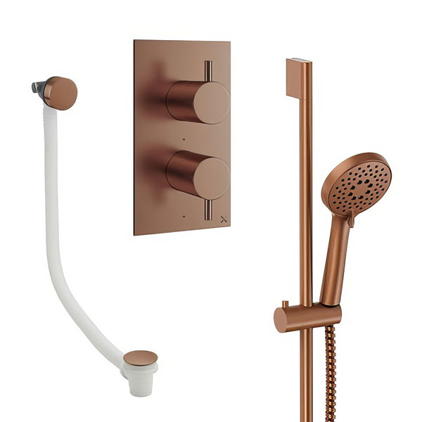 Additional image of Crosswater MPRO Concealed Thermostatic Valve and Slide Rail Kit and Bath Filler - 1 Outlet