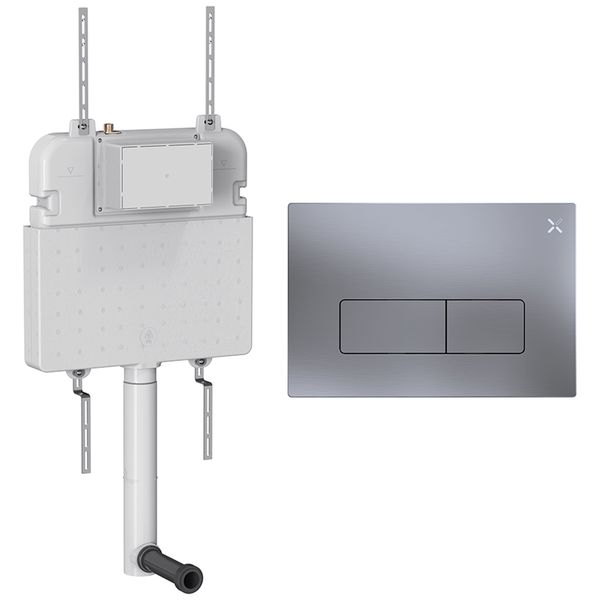 Alternate image of Crosswater MPRO Slimline Dual Flush Concealed Cistern with Flush Plate - 508 x 80 x 550mm