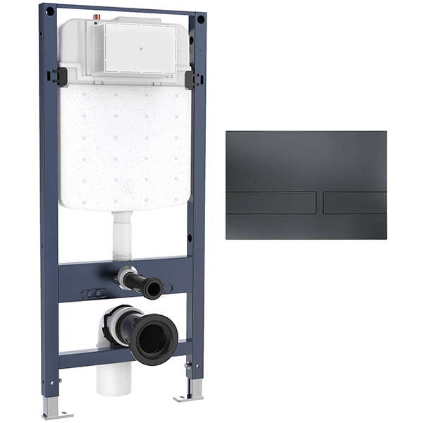 Alternate image of Crosswater Venue WC Frame with Dual Flush Concealed Cistern and Flush Plate - 497 x 1120mm