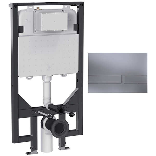 Alternate image of Crosswater Venue WC Frame with Dual Flush Concealed Cistern and Flush Plate - 590 x 1140mm