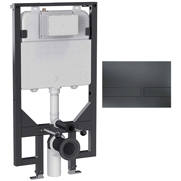 Alternate image of Crosswater Venue WC Frame with Dual Flush Concealed Cistern and Flush Plate - 590 x 1140mm