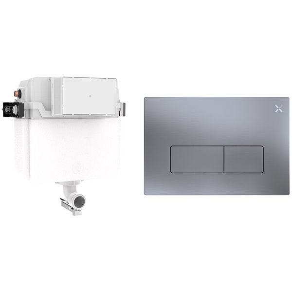 Alternate image of Crosswater MPRO Dual Flush Concealed Cistern with Flush Plate - 414 x 143 x 387mm