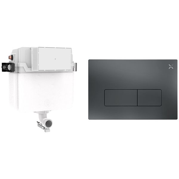 Alternate image of Crosswater MPRO Dual Flush Concealed Cistern with Flush Plate - 414 x 143 x 387mm