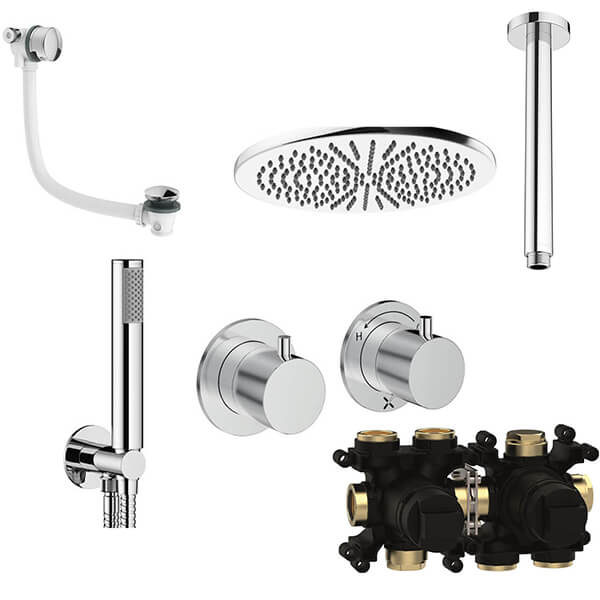 Alternate image of Crosswater Module 3 Outlet Thermostatic Shower Set with Ceiling Mounted Arm