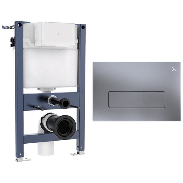 Alternate image of Crosswater MPRO Slimp Depth WC Support Frame with Cistern and Flush Plate - 497 x 1120mm