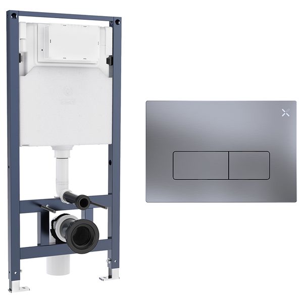 Alternate image of Crosswater MPRO Frame with Cistern and Flush Plate for Wall Hung Toilet - 454 x 980mm