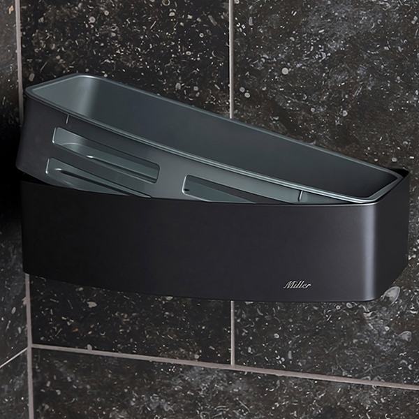 Additional image of Miller Signature Wall Mounted D-Shaped Shower Basket - 233 x 122 x 62mm