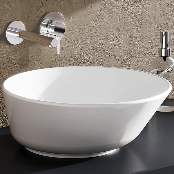 Additional image of Vitra Geo Round White Countertop Basin - 380 x 380mm