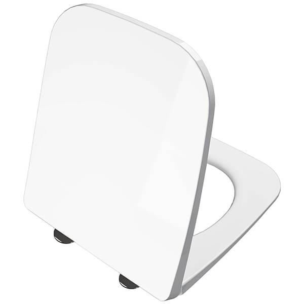 VitrA Universal White Super Slim Square Toilet Seat - Soft Close - 371 x 446mm