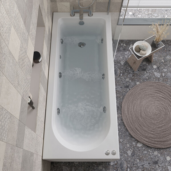 Additional image of Joseph Miles Single Ended Acrylic Whirlpool Bath - 6 Jets - 1800 x 800mm