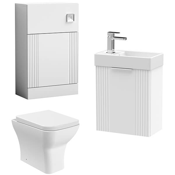 Nuie Deco Contemporary Furniture Pack with Basin and Toilet