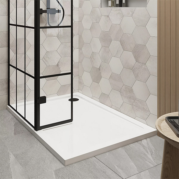 Alternate image of Nuie Wetroom Black Grid Glass Screen with Return Panel and Tray