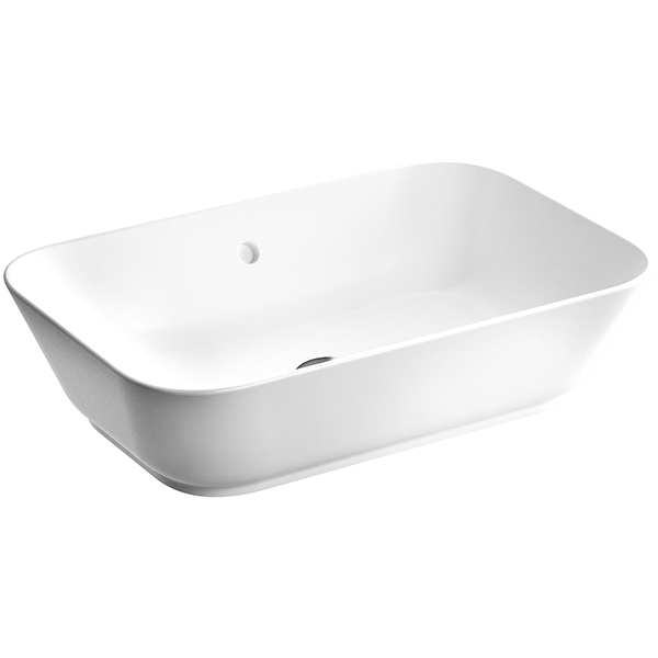 Vitra Geo Square White Countertop Basin - 600 x 400mm