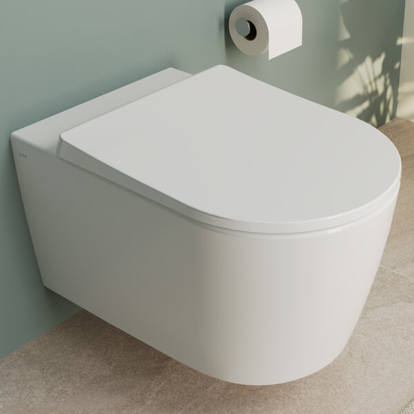 Additional image of VitrA Universal White Super Slim Round Toilet Seat - Soft Close - 366 x 456mm