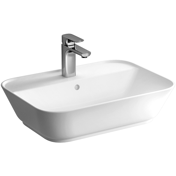 Vitra Geo Soft Square 1 Taphole Wall Hung Washbasin - 600 x 425mm