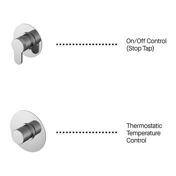 Alternate image of Nuie Concealed Thermostatic Shower Valve with Slider Rail Kit and Outlet Elbow
